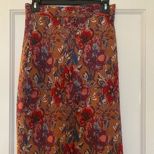 Maeve gold floral knit skirt.